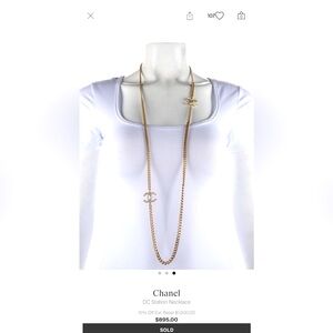Chanel cc logo necklace AUTHENTIC gold plated CHANEL
